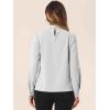 image:imageAllegra K Work Tops for Women Stand Collar Long Sleeve Ruched 2026 Trendy Blouse Business Casual Office ShirtGray