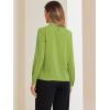 image:imageAllegra K Work Tops for Women Stand Collar Long Sleeve Ruched 2026 Trendy Blouse Business Casual Office ShirtGreen