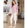 image:imageAllegra K Work Tops for Women Stand Collar Long Sleeve Ruched 2026 Trendy Blouse Business Casual Office ShirtPink