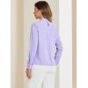 image:imageAllegra K Work Tops for Women Stand Collar Long Sleeve Ruched 2026 Trendy Blouse Business Casual Office ShirtPurple