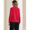 image:imageAllegra K Work Tops for Women Stand Collar Long Sleeve Ruched 2026 Trendy Blouse Business Casual Office ShirtRed