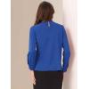 image:imageAllegra K Work Tops for Women Stand Collar Long Sleeve Ruched 2026 Trendy Blouse Business Casual Office ShirtRoyal Blue