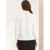 image:imageAllegra K Work Tops for Women Stand Collar Long Sleeve Ruched 2026 Trendy Blouse Business Casual Office ShirtWhite