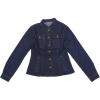 image:imageAllegra K Casual Denim Jacket for Womens Classic Stand Collar Long Sleeve Jean JacketDeep Blue