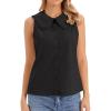image:imageAllegra K Sleeveless Button Down Shirt for Women Peter Pan Collar Casual Tank Tops for Work Classic BlousesBlack