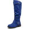 image:imageAllegra K Womens Flat Knee High Shoes No Heel Soft Cushioned BootsBlue