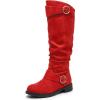 image:imageAllegra K Womens Flat Knee High Shoes No Heel Soft Cushioned BootsRed
