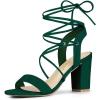 image:imageAllegra K Womens Lace Up Block High Heels Green Sandal  9 m US