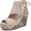 image:imageAllegra K Womens Plaid Side Zipper LaceUp Peeptoe Platform SandalsBeige