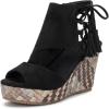 image:imageAllegra K Womens Plaid Side Zipper LaceUp Peeptoe Platform SandalsBlack