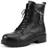 image:imageAllegra K Womens Side Zipper Ankle Boots Laceup Chunky Heels Combat BootsBlackfur Lining