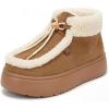 image:imageAllegra K Womens Warm Ankle Boot Laceup Flat Snow BootsBrown