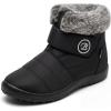 image:imageAllegra K Womens Warm Ankle Boots Hook Loop Flat Snow BootsBlack