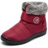 image:imageAllegra K Womens Warm Ankle Boots Hook Loop Flat Snow BootsRed
