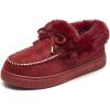 image:imageAllegra K Womens Winter Ankle Boot Laceup Flat Snow BootsRed