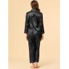 image:imageAllegra K Womens Satin Night Suits Valentines Day Button Down with Pants Silky Lounge Pajama SetsBlack