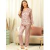 image:imageAllegra K Womens Satin Night Suits Valentines Day Button Down with Pants Silky Lounge Pajama SetsChampagne