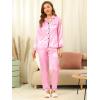 image:imageAllegra K Womens Satin Night Suits Valentines Day Button Down with Pants Silky Lounge Pajama SetsPink