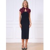 image:imageAllegra K Womens Lace Cardigan Stand Collar Short Elegant Shrug Open Front Cropped Bolero CardiganBurgundy