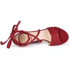 image:imageAllegra K Women Crisscross Front Block Heeled Lace Up Red Sandals  6 M US