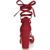 image:imageAllegra K Women Crisscross Front Block Heeled Lace Up Red Sandals  6 M US