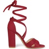 image:imageAllegra K Women Crisscross Front Block Heeled Lace Up Red Sandals  6 M US