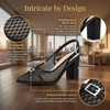 image:imageAllegra K Womens Mesh Heels Pumps Pointed Toe Chunky Heel Comfortable Dress ShoesBlack