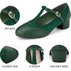 image:imageAllegra K Womens TStrap Mary Jane Ankle Strap Block Heels PumpsDark Green