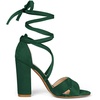 image:imageAllegra K Women Crisscross Front Block Heeled Lace Up Green Sandals 95 m US