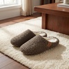 image:imageAllegra K Womens Fuzzy Slipon House Shoes Unisex Warm Soft Comfy SlippersBrown