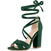 image:imageAllegra K Women Crisscross Front Block Heeled Lace Up Green Sandals 95 m US