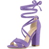 image:imageAllegra K Womens Block Heeled Lace Up Purple Sandals 6 M US