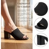 image:imageAllegra K Womens Square Toe Slip on Chunky Heel Slides SandalsBlack2