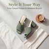 image:imageAllegra K Womens Square Toe Slip on Chunky Heel Slides SandalsGreen