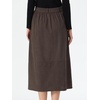 image:imageAllegra K Corduroy Midi Skirt for Womens Elastic High Waist Pockets Casual A Line SkirtDeep Coffee