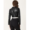 image:imageAllegra K Cropped Leather Jacket for Womens Concert PU Motorcycle JacketBlack