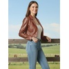 image:imageAllegra K Cropped Leather Jacket for Womens Concert PU Motorcycle JacketBrown