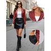 image:imageAllegra K Cropped Leather Jacket for Womens Concert PU Motorcycle JacketBurgundy
