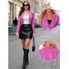 image:imageAllegra K Cropped Leather Jacket for Womens Concert PU Motorcycle JacketHot Pink