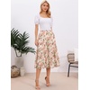 image:imageAllegra K Womens Floral Skirt Chiffon Aline Long Tiered Ruffle Boho Summer Midi SkirtsBeige Pinkfloral