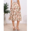 image:imageAllegra K Womens Floral Skirt Chiffon Aline Long Tiered Ruffle Boho Summer Midi SkirtsBeige Pinkfloral