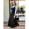 image:imageAllegra K Womens Floral Skirt Chiffon Aline Long Tiered Ruffle Boho Summer Midi SkirtsBlack