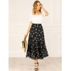 image:imageAllegra K Womens Floral Skirt Chiffon Aline Long Tiered Ruffle Boho Summer Midi SkirtsBlack