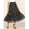 image:imageAllegra K Womens Floral Skirt Chiffon Aline Long Tiered Ruffle Boho Summer Midi SkirtsBlack