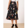 image:imageAllegra K Womens Floral Skirt Chiffon Aline Long Tiered Ruffle Boho Summer Midi SkirtsBlack Pink