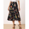 image:imageAllegra K Womens Floral Skirt Chiffon Aline Long Tiered Ruffle Boho Summer Midi SkirtsBlack Pink