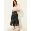 image:imageAllegra K Womens Floral Skirt Chiffon Aline Long Tiered Ruffle Boho Summer Midi SkirtsBlack a