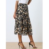image:imageAllegra K Womens Floral Skirt Chiffon Aline Long Tiered Ruffle Boho Summer Midi SkirtsBlacks