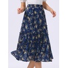image:imageAllegra K Womens Floral Skirt Chiffon Aline Long Tiered Ruffle Boho Summer Midi SkirtsBlue Yellow Floral