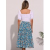 image:imageAllegra K Womens Floral Skirt Chiffon Aline Long Tiered Ruffle Boho Summer Midi SkirtsBlues